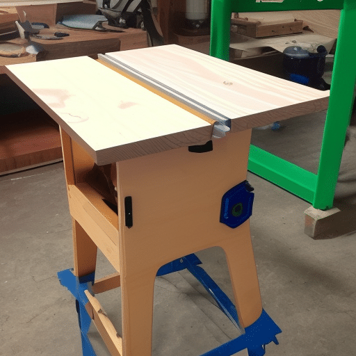 a table saw stand made of plywood
