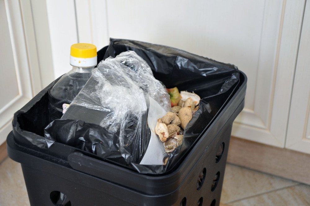 a trash can full of garbage