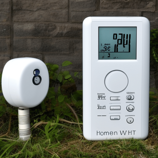 a weather station mounted to the ground