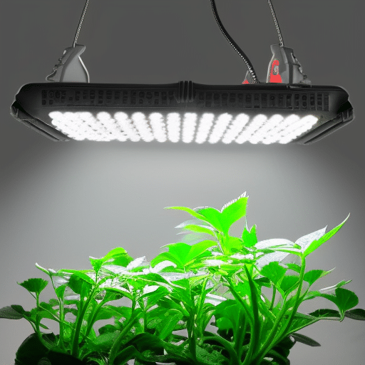 artificial sunlight over a plant