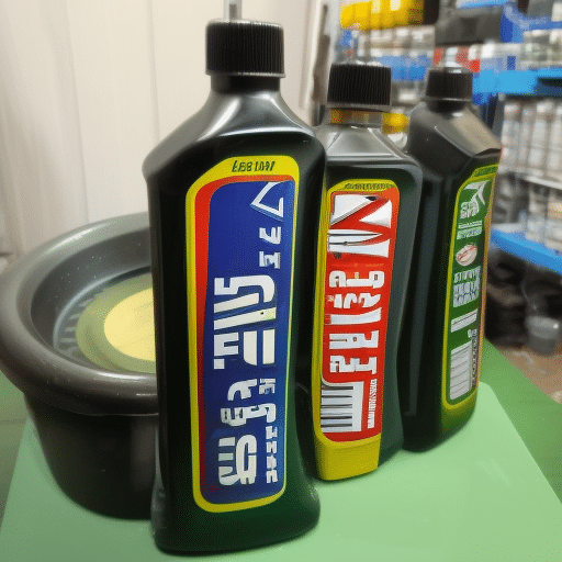 bottles of liquid for the equipment