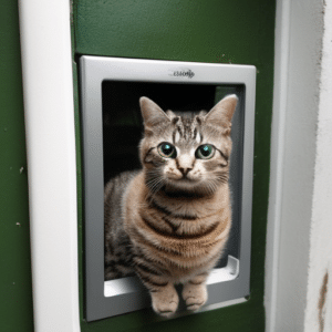 cat trying to get out of the house