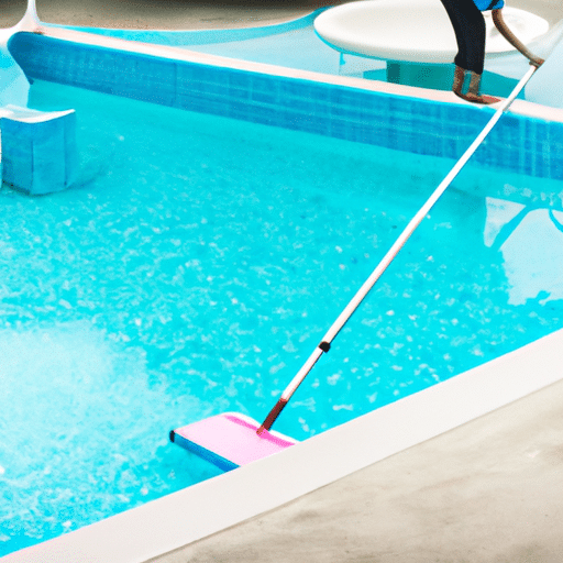 cleaning the swimming area