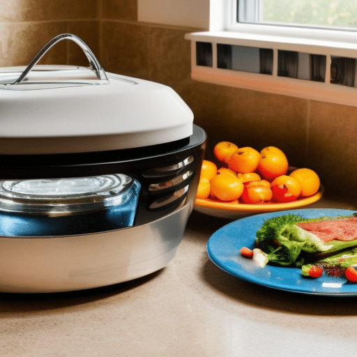 cooked food beside a kitchen appliance