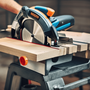 cutting wood using electric device