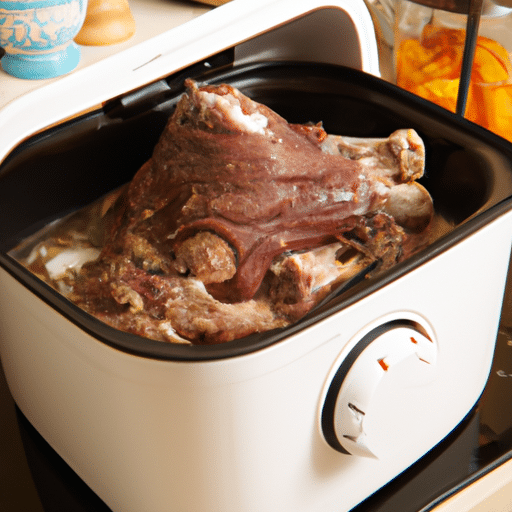 dinner being cooked in a white kitchen appliance