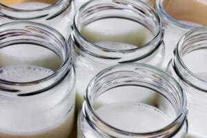 filled glass jars