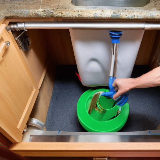 fixing the pipe under the sink