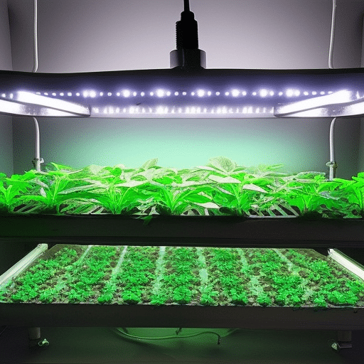 green illumination on plants