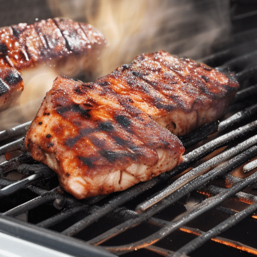 grilled meat with smokey flavour