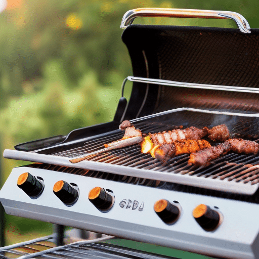 grilling beef using a gas bbq