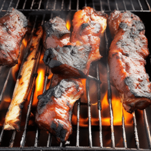 grilling beef using charcoal bbq