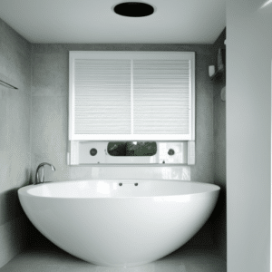 modern bathroom with a bathtub