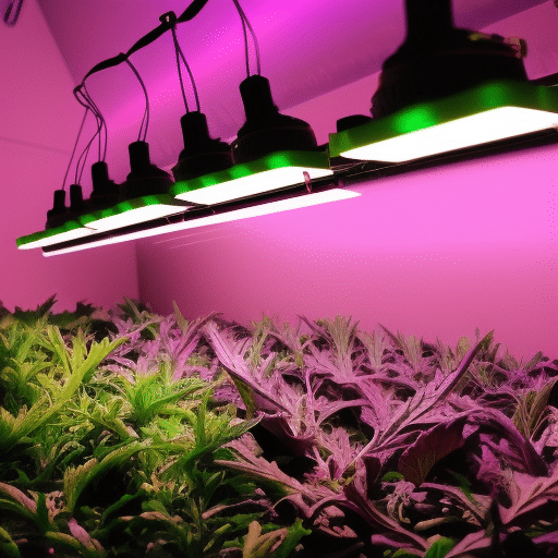 plants and artificial sunlight