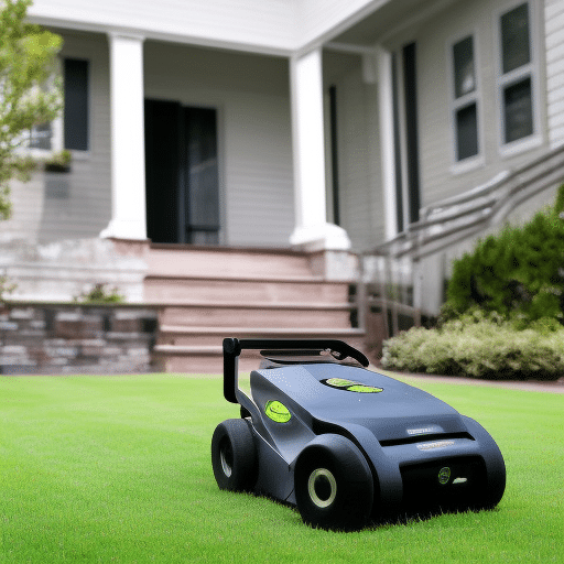 preparing to cut grass using an auto mowing machine