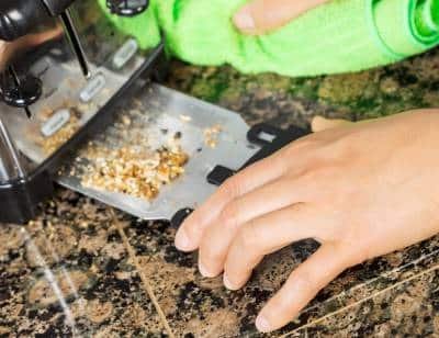 removing a crumb tray