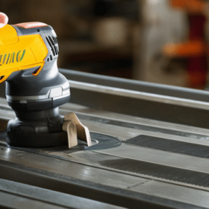 sanding steel using electronic device