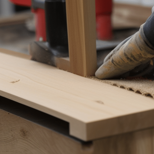 sanding the edge of the wood