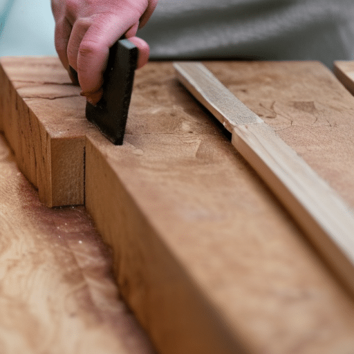 sawing a block of wood