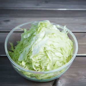 shredded cabbage in a bowl