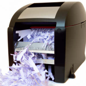 shredded paper coming out from the device