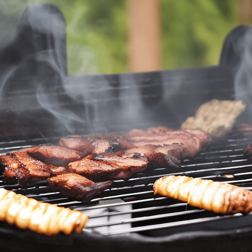 smoke around the meat