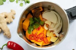 soup ingredients in pot