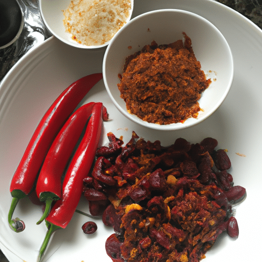 spicy dinner on a plate