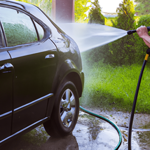 tidying a black car