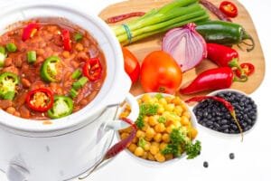 vegetables in a pot