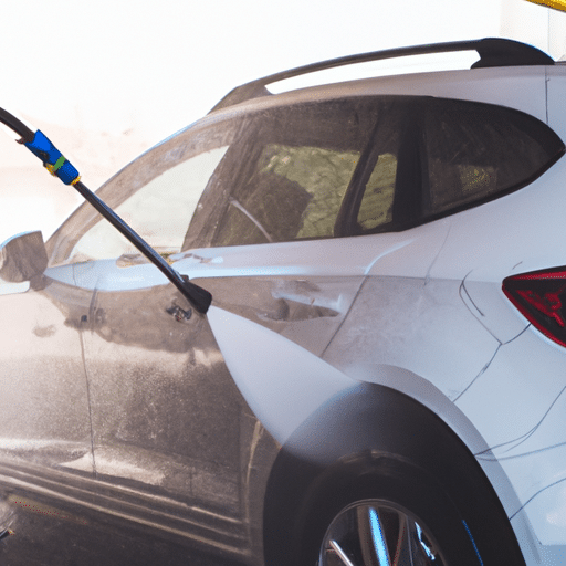 washing the car