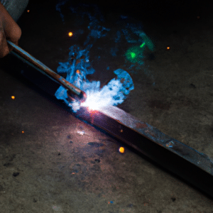 welding a steel using gas mig welder