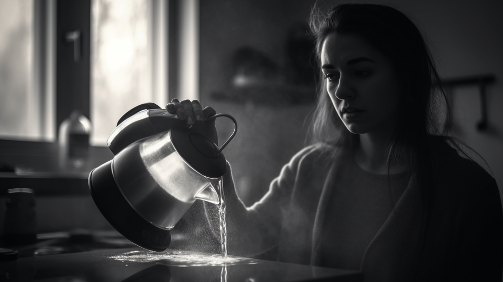 woman testing one cup kettle