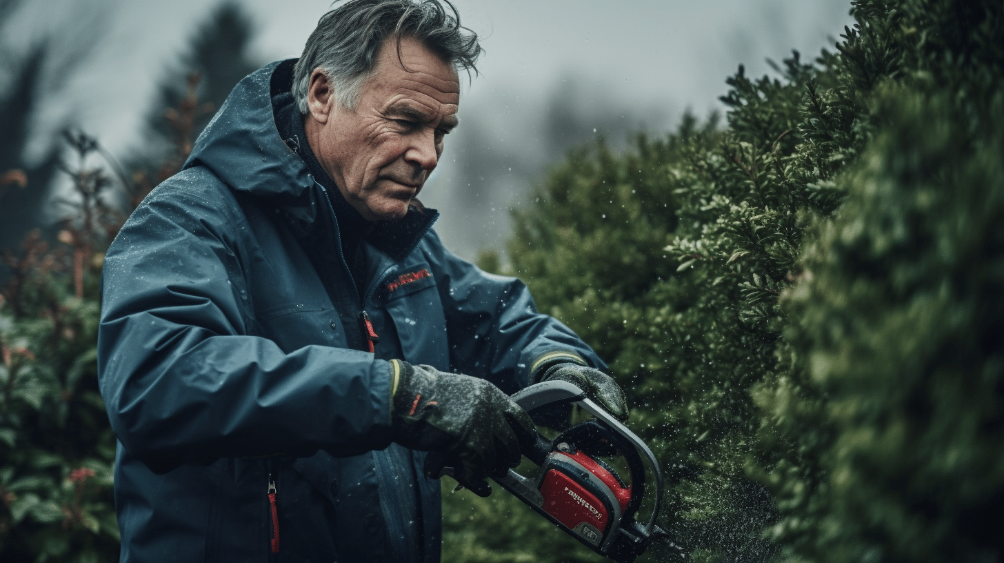 can you use a petrol hedge trimmer in the rain