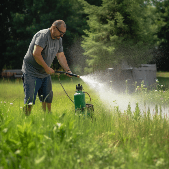 garden transformed as man wields powerful weed killer