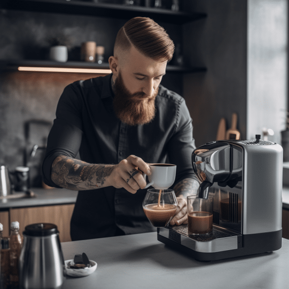 nespresso machine empowers man to make cafe quality espresso