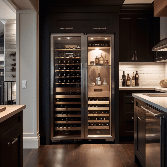 store the stack of wine bottles in a cool and dark place