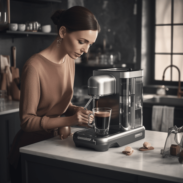 woman enjoys nespressos aromatic brew each morning