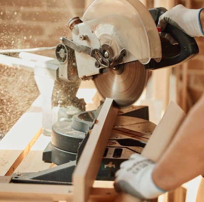 a carpenter in a carpentry workshop