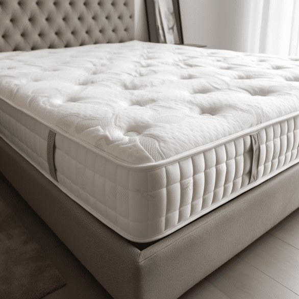 a comfortable mattress rests in the bedroom