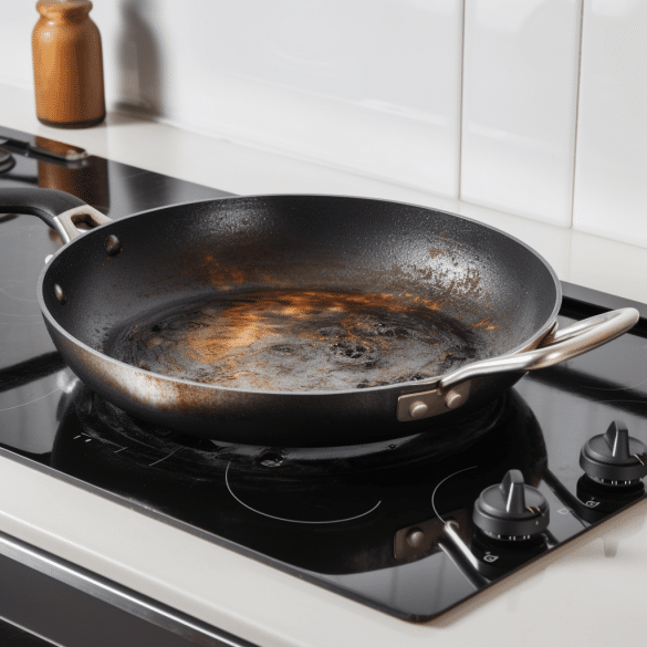 burnt induction pan needs thorough cleaning