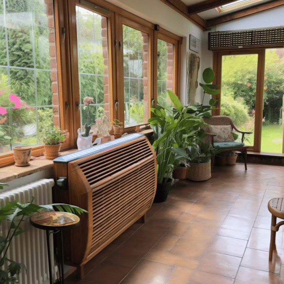 compact heater ensures ideal temperature in conservatory