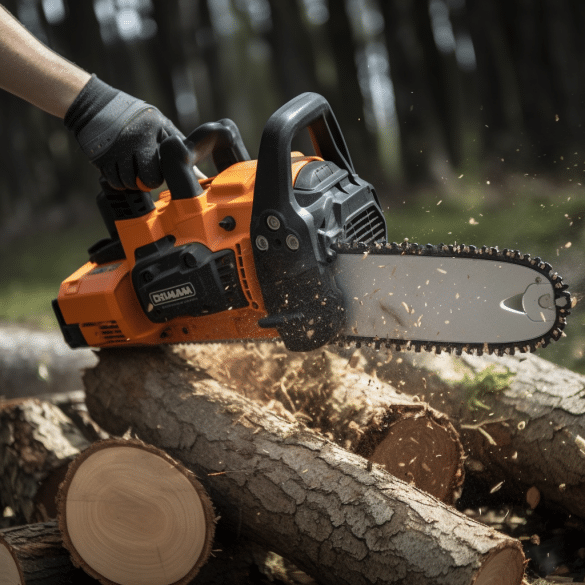 efficiently cut through trees with an electric chainsaw