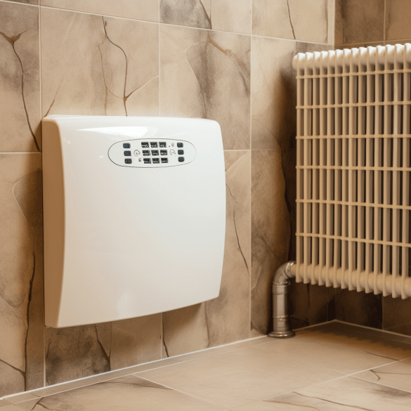effortlessly warm up your bathroom with this convenient heater