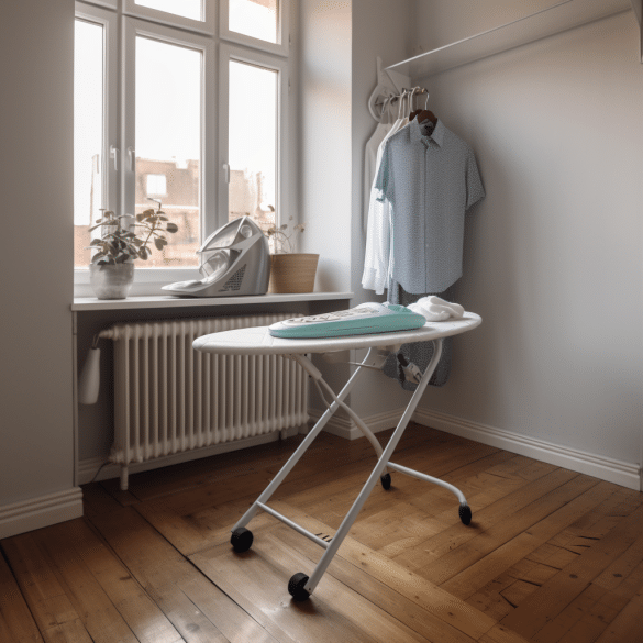 folding an ironing board saves space