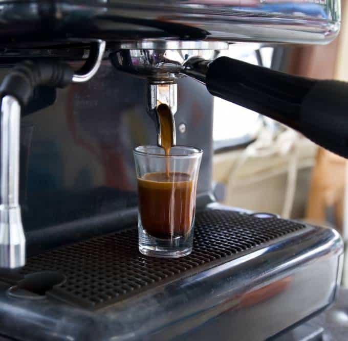 making a morning domestic shot with a nespresso machine