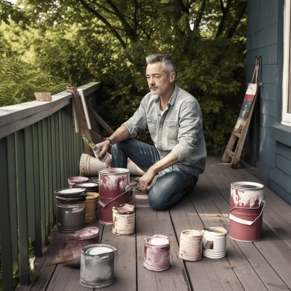 man applies decking oil for long lasting protection