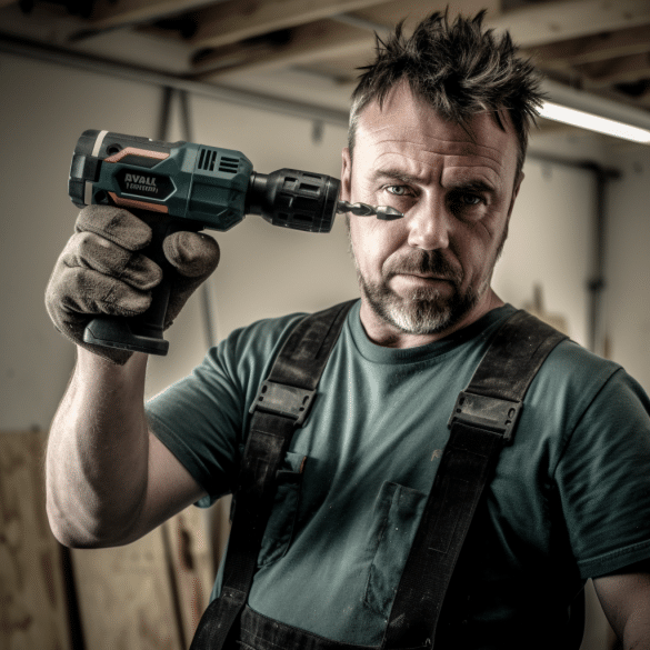 man drills effortlessly with cordless torque