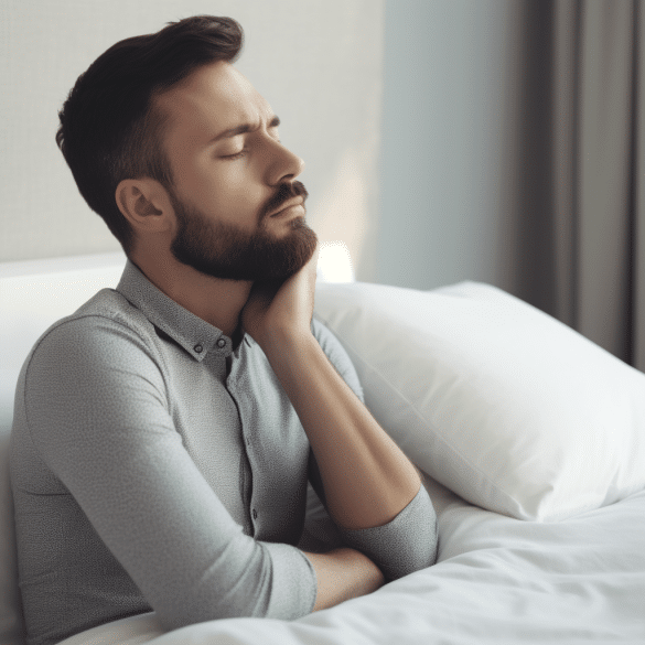 man suffers from nagging neck ache