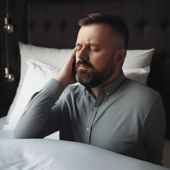mans neck aches after long day at work
